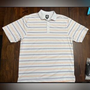 FootJoy The Legacy Club at Alaqua Lakes Golf Striped Polo Shirt Men’s size Large